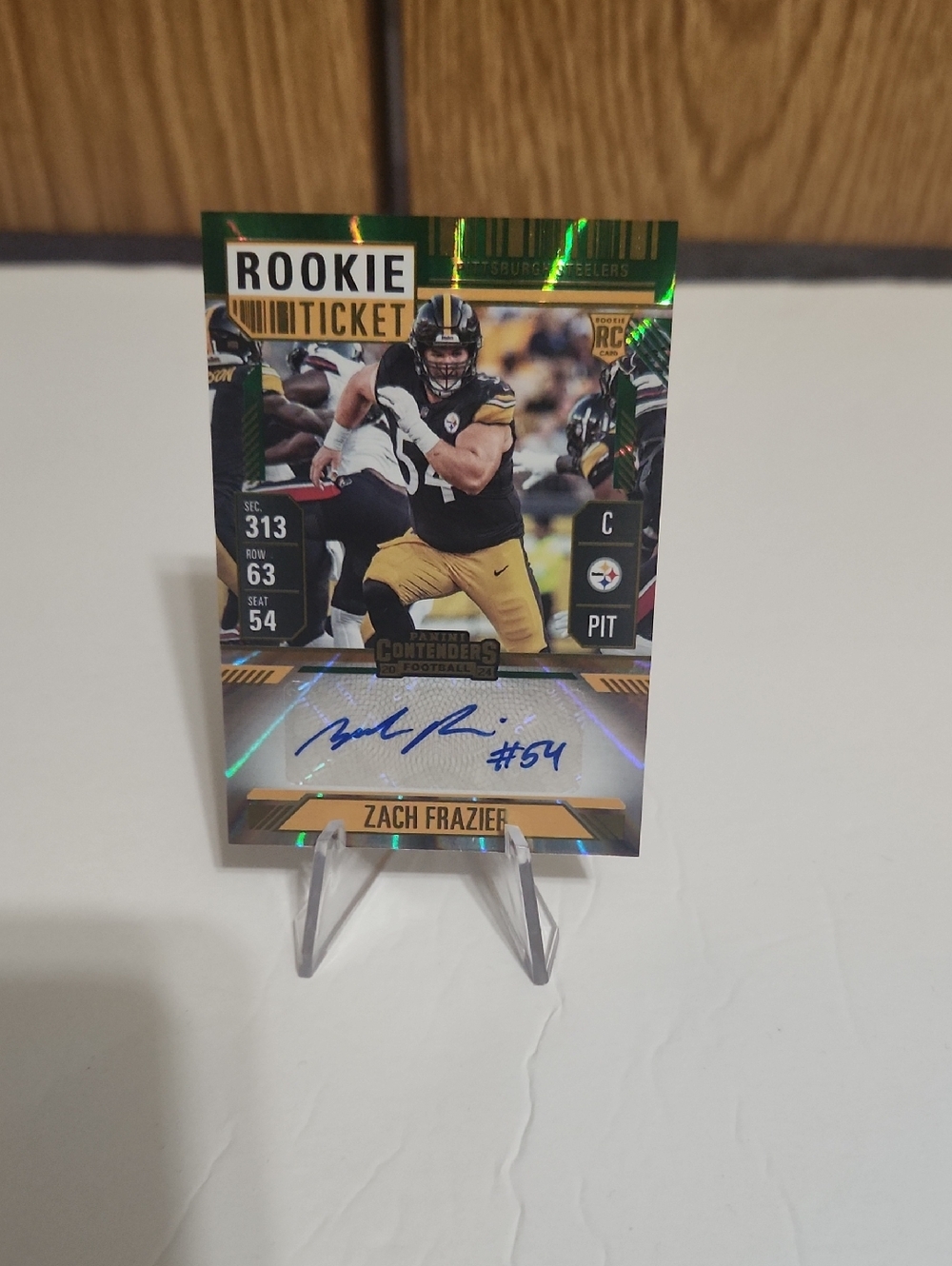 2024 Contenders Zach Frazier Rookie Ticket Green Auto (RC) Steelers #230 SP